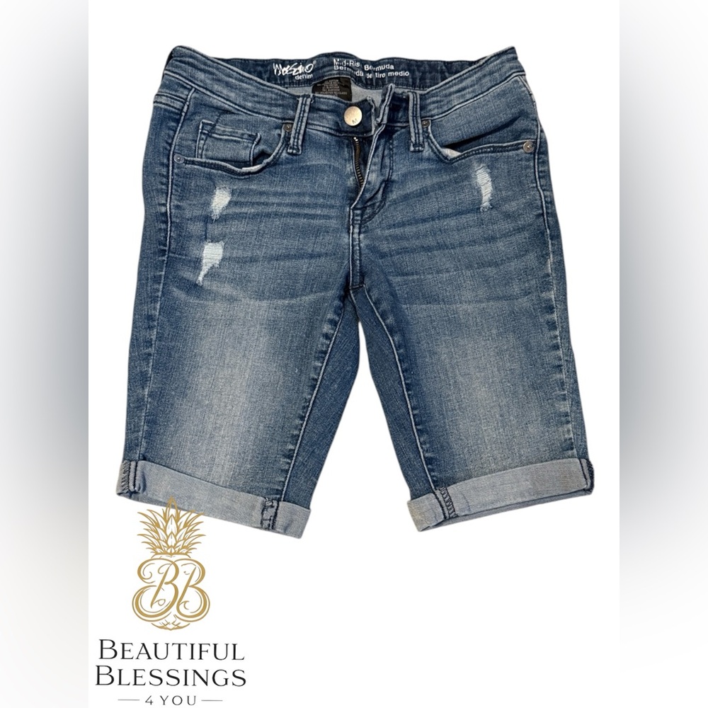 Mossimo Denim Mid Rise Bermuda Shorts